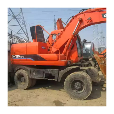 Использованные колесные экскаваторы Doosan DH150W-7 с оригинальным гидравлическим насосом 15 тонн землекопателя