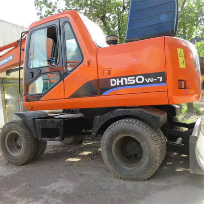 Продажа 15 тонн Doosan DH150w-7 Подержанный экскаватор с оригинальным гидравлическим цилиндром
