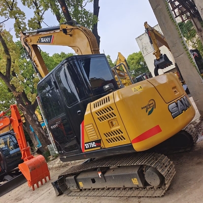 Использованный экскаватор Sany SY75C Оригинальный двигатель 7.5 тонны мини экскаватор Sany для строительства